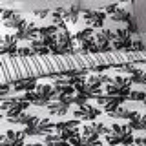 City Scene Soho Floral Duvet Set Black & White King 2 King Pillow shams Like New